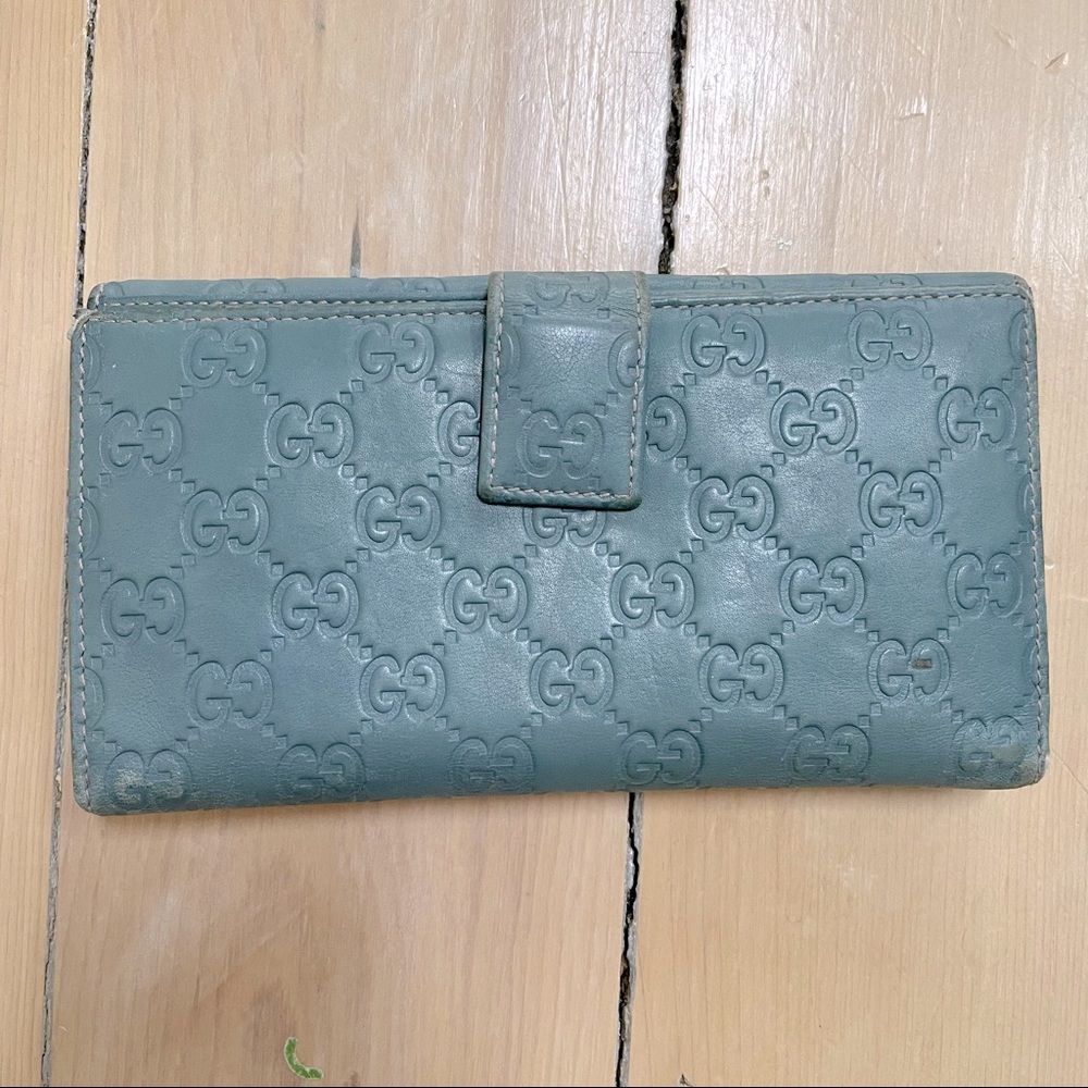 Blue leather GUCCI wallet
